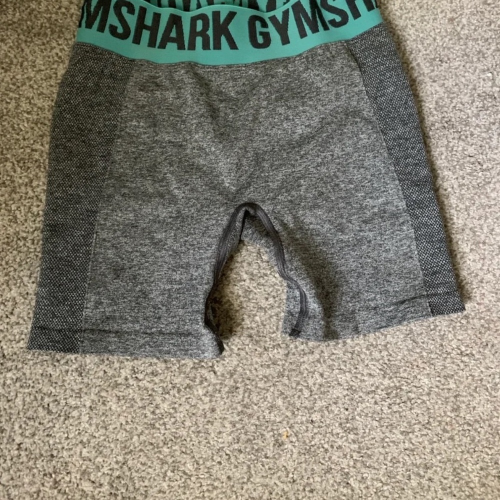 Gymshark Heather Gray Shorts with Teal Waistband